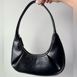 Zara Sleek Black Hobo Bag